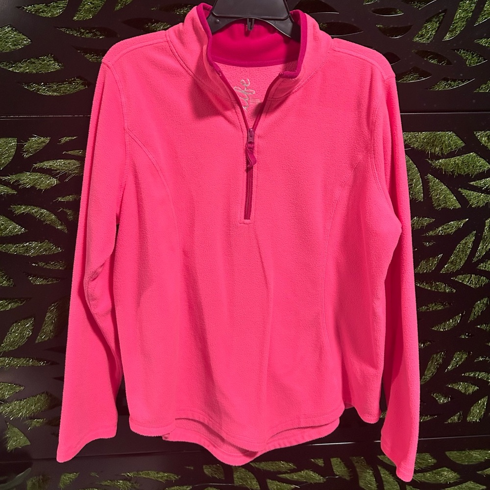 Made for Life Bright Pink Quarter-Zip Women's Fleece, Size L